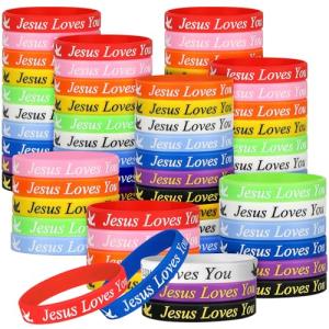 LVNRIDS 50 Piezas Pulseras de Silicona con Cristiana Inspir…