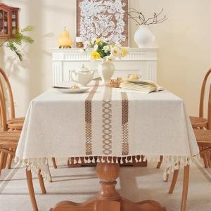 Lifetooler Mantel Antimanchas Rectangular Algodón y Lino Im…