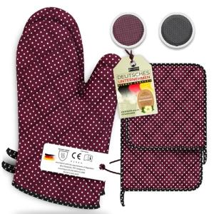 LEFUNDA® Juego de 4; Guantes de Horno y Agarraderas de algo…