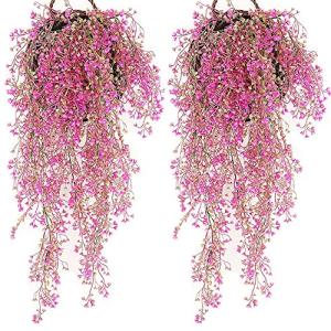 ZTTFIONI 2 Piezas Cesta Colgante Flor Artificial, Plantas A…