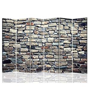 Biombo Tablero de Corcho Muro Piedras 6 Paneles 360° Abstra…