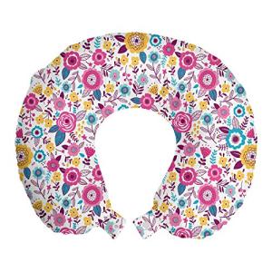 ABAKUHAUS Floral Cojín de Viaje para Soporte de Cuello, Flo…