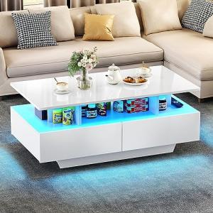 YITAHOME Mesa de centro con almacenamiento, 16 colores ajus…