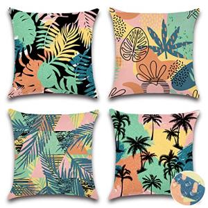 Ohok Funda de cojín impermeable de 45 x 45 cm, juego de 4 u…