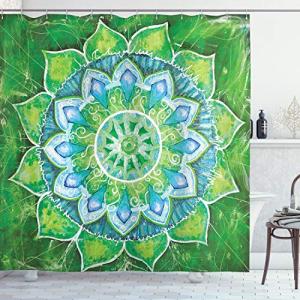 ABAKUHAUS Mandala Cortina de Baño, Hoja Formas de la Natura…