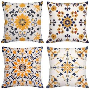 Fundas Cojines 70x70 cm Juego de 4 Color Naranja Cojines Ex…