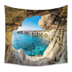 NHSY Tapiz de pared con diseño de cueva de agua de mar en 3…