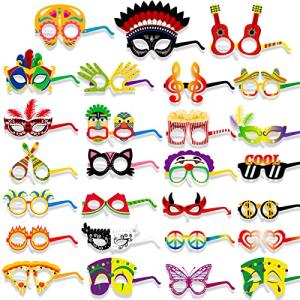 DPKOW 27pcs Divertido Máscaras Gafas de Fiesta de Papel par…