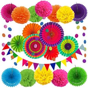 Zerodeco Decoración de la Fiesta, 21 Piezas Abanicos de Pap…