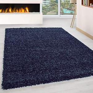 HomebyHome Alfombra Salon Peludo de Pelo Largo Azul Marino…