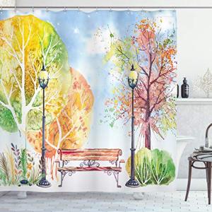 ABAKUHAUS Naturaleza Cortina de Baño, Otoño árbol del Parqu…