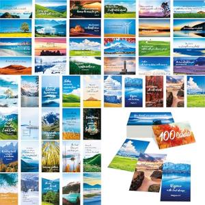 Gethelud 100 Tarjetas con Versículos Bíblicos, 50 Diseños D…