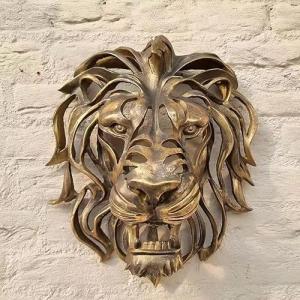 RUDFUZ Adornos de cabeza de león para montar en la pared, e…