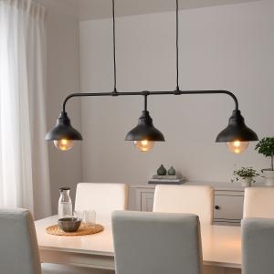 IKEA - lámpara techo 3 luces, negro, 122 cm negro