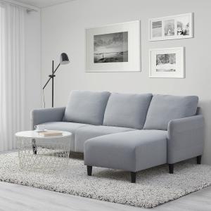 IKEA - sofá de 3 plazas,  chaiselongueKnisa gris claro - He…