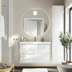 IKEA - armario lavabo con cajones, alto brillo blanco, 100x…