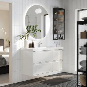 IKEA - armario lavabo con cajones, alto brillo blanco, 120x…