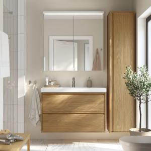 IKEA - armario lavabo con cajones, efecto roble, 100x48x63…