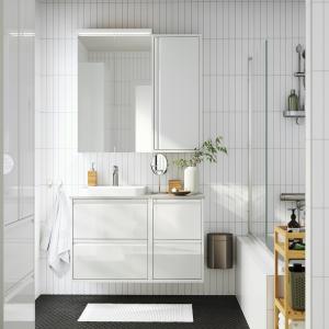 IKEA - BACKSJÖN armariolavabogrifo, alto brillo blancogris…