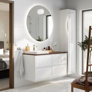 IKEA - BACKSJÖN armariolavabogrifo, alto brillo blancomarró…