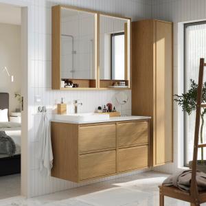 IKEA - BACKSJÖN armariolavabogrifo, efecto robleblanco efec…