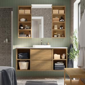 IKEA - BACKSJÖN armariolavabogrifo, efecto robleblanco efec…