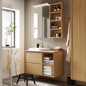 IKEA - BACKSJÖN armariolavabogrifo, efecto roblegris efecto…