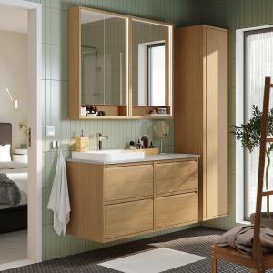 IKEA - BACKSJÖN armariolavabogrifo, efecto roblegris efecto…