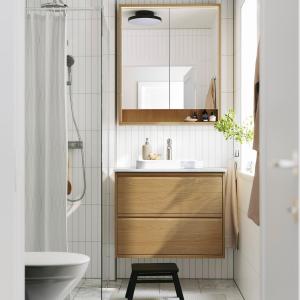 IKEA - BACKSJÖN mueble cajoneslavabogrifo, efecto robleblan…