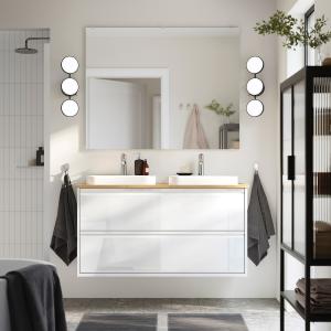 IKEA - BACKSJÖN mueble cajoneslavabogrifos, alto brillo bla…