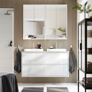 IKEA - BACKSJÖN mueble cajoneslavabogrifos, alto brillo bla…