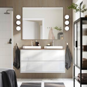 IKEA - BACKSJÖN mueble cajoneslavabogrifos, alto brillo bla…