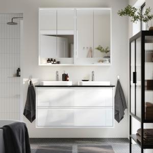 IKEA - BACKSJÖN mueble cajoneslavabogrifos, alto brillo bla…