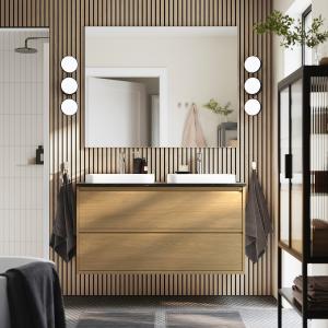 IKEA - BACKSJÖN mueble cajoneslavabogrifos, efecto robleneg…