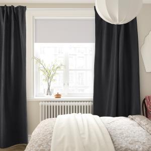 IKEA - cortinas semiopacas, 1 par, antracita, 145x300 cm an…