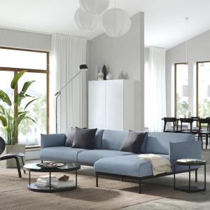 IKEA - sofá de 4 plazas con chaiselongue, Gunnared azul cla…