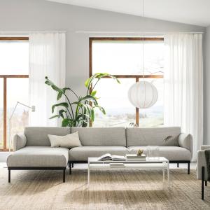 IKEA - sofá de 4 plazas con chaiselongue, Lejde gris claro…