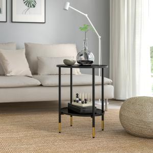 IKEA - mesa auxiliar, negrovidrio negro, 45 cm negro/vidrio…