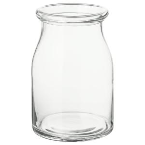 IKEA - Florero jarrón, vidrio incoloro, diámetro: 19 cm vid…
