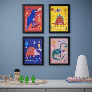 IKEA - lámina, dinosaurios de colores, 21x30 cm dinosaurios…