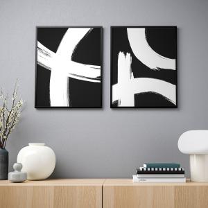 IKEA - lámina, pinceladas blancas, 40x50 cm pinceladas blan…