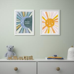 IKEA - lámina, sol y luna, 30x40 cm sol y luna