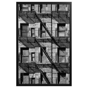 IKEA - cuadro con marco, balconesnegro, 78x118 cm negro