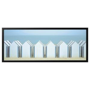 IKEA - cuadro con marco, casetas de playanegro, 140x56 cm n…