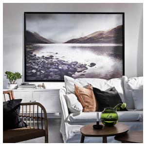 IKEA - cuadro con marco, costa rocosanegro, 200x140 cm negro