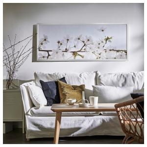 IKEA - cuadro con marco, flores blancascolor de aluminio, 1…