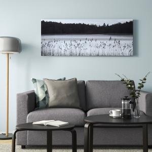 IKEA - cuadro con marco, Lago en el bosquenegro, 140x56 cm…