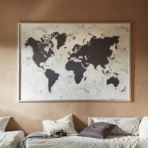 IKEA - cuadro con marco, mapamundi blanco y negrocolor de a…
