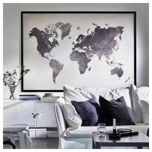 IKEA - cuadro con marco, el mundonegro, 200x140 cm negro