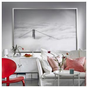 IKEA - cuadro con marco, puente y nubescolor de aluminio, 2…